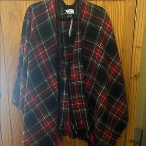 David and Young Plaid Cape - Red and Black